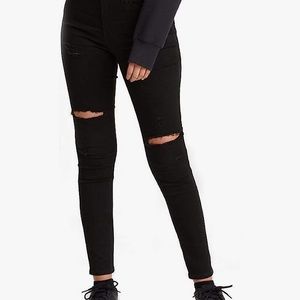 LEVI Women’s 721 high rise skinny black ripped jeans size 30